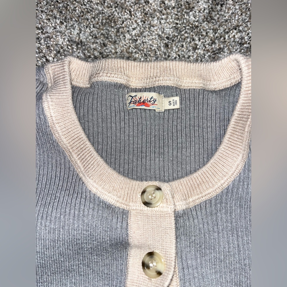 Small Faherty Thermal Cashmere Sweater Euc - image 2